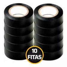 10 Fita Isolante Adesiva Preta 0.13mm Antichama 17mm X 10m