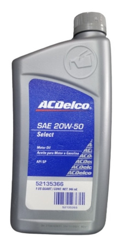 Aceite Mineral 20w/50 Acdelco