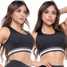 Kit 3 Top Nadador Feminino Sem Bojo Alta Sustentação Fitness