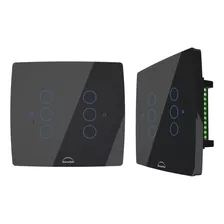 Interruptor Wifi Touch Inteligente 4x4 6 Botões Alexa Preto