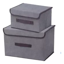 Caja Organizadora De Tela Con Tapa Con Refuerzo Grande 