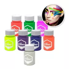 Maquillaje Artistico Fluor Luz Negra X 8 Glow Bodypaint Fluo