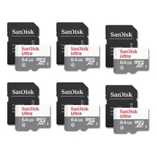 6 Unidades Cartão De Memória Sandisk Ultra Sdsquns-064g 64gb