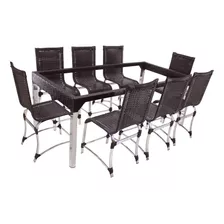Conjunto De 8 Cadeiras E Mesa De Jantar Haiti Trama Original