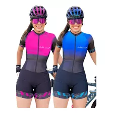 Macaquinho De Ciclismo Bike Uv80 Roupa De Pedalar Rosa Pink