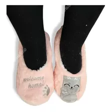 Pantufa Sapatilha Feminina Gatinho Com Sola Antiderrapante 