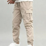 Calça Jogger Cargo Masculina Sarja Calca Streetwear Punho