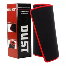 Mouse Pad Preto Com Costura De Borda Reforçada Vermelha Dust