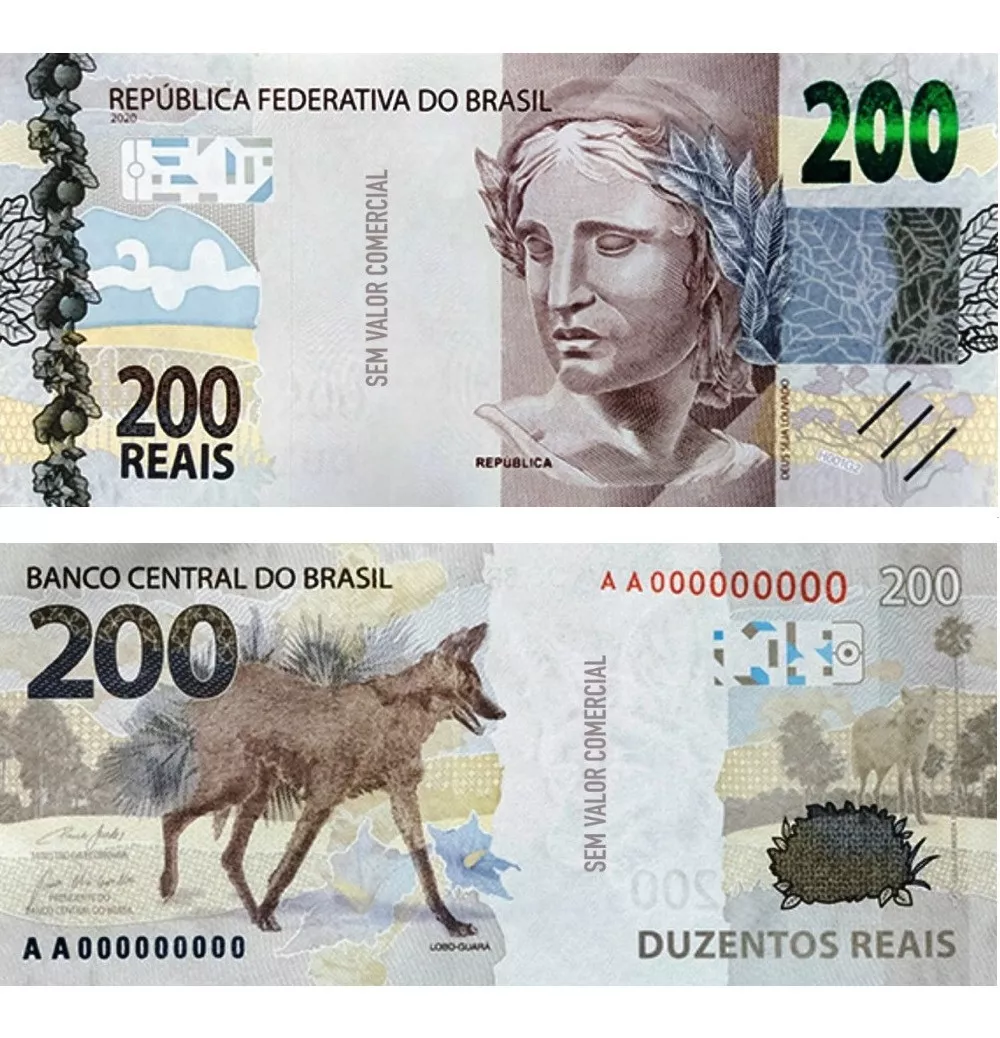 Dinheiro Fake R$ 200,00 Reais  Pct. C/ 100 Cédulas Pegadinha