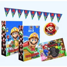 Combo De Cumpleaños Personalizado P/20 Chicos Mario Bros