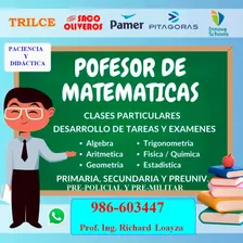 Clases Particulares De Matematicas, Fis.y Quim. S/.20/hora