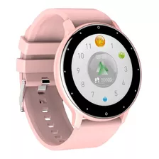 Smartwatch Bluetooth Zl02 Pantalla Full Touch Redonda Rosa