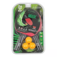 Set De Paletas De Ping Pong + Pelotas Muuk