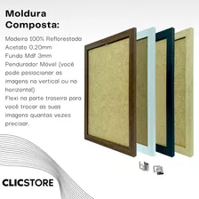 Moldura 60x80 Com Acetato Quadros Pôster Foto Parede Madeira Cor Preto