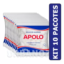 Kit 10 Pacotes Bolas De Algodão 100% Apolo Facial Maquiagem