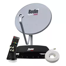 Kit Receptor Digital Ku Bedin Bs9900 + Antena Lnbf Quad Cabo