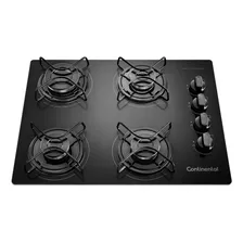 Cooktop A Gás 4 Bocas Bivolt Preto Continental