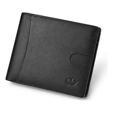 Billetera Cuero Genuino Bison Denim Protec Rfid Mod Black