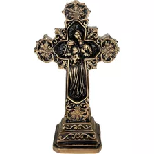 Estátua Cruz Sagrada Familia - Estatueta Crucifixo Religião