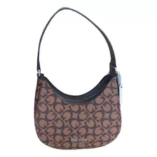 Bolsa Mini Tote Guess Color Cafe Oscuro Estampado Con Un Asa