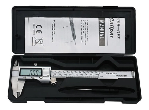 Paquímetro Digital Aço Inox 150mm Com Estojo + Bateria