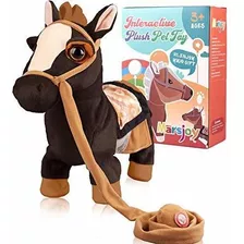 Black Walking Pony Toy Musical Singing Dancing Plush Int