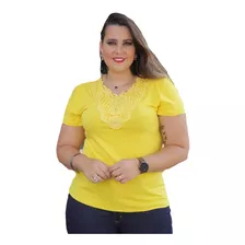 Kit 4 Blusa De Malha Det Renda Pluz Size Feminina 46/52