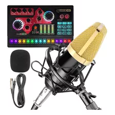 Microfono Condensador Q-mic3 + Tarjeta De Sonido Phantom 48v