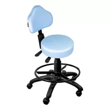 Cadeira Mocho Azul Ergonômico Com Aro - Ultra Móveis