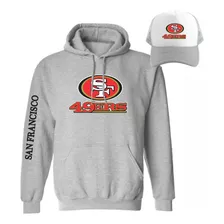 Kit De Sudadera + Gorra Sublimada Modelo San Francisco 49ers