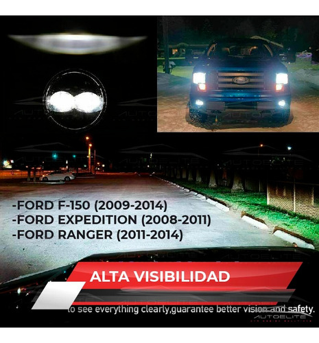 Par Faros Led Niebla Expedition Ford 2007-2014 Luz Blanca Foto 8