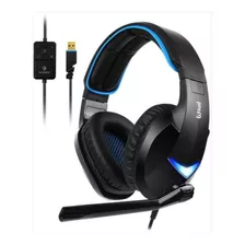 Auriculares Pro Gamer Sades Wand 7.1 Led Azul Usb Color Negro