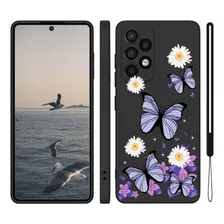 Funda Para Samsung De Silicona Diseño De Mariposa + Correas