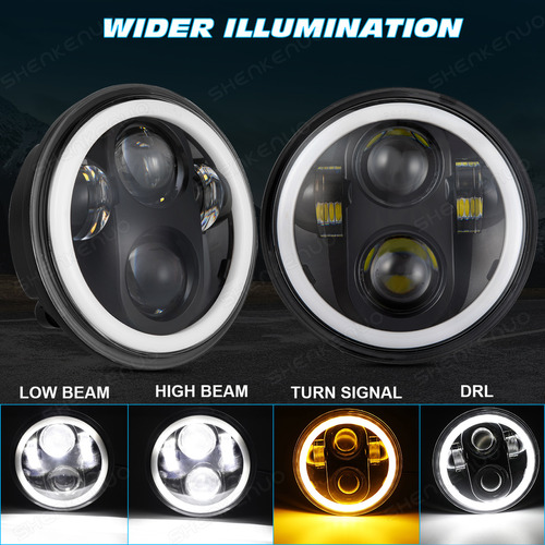 2pcs 6000k 55w Faros Led De 5,75 Pulgadas Luz Alta Y Baja Foto 4