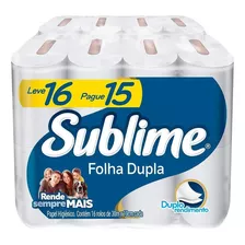 Papel Higienico Folha Dupla Sublime Softys L16p15 Rolos