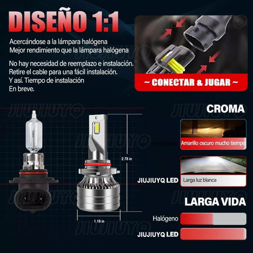 Kit Faros Led 9005 Hb3 4000 Lm Para Dodge Alta/baja Csp Foto 6