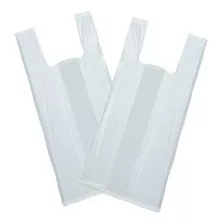 Sacola Plástica Branca Reciclada Reforçada 40x50 - 1kg 