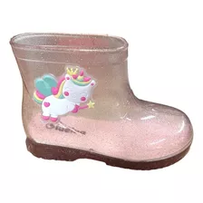 Bota Infantil Galocha Glitter Luelua Unicórnio Baby 44084