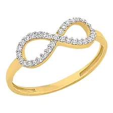 Anillo Infinito Circonias Oro 10k - 1625