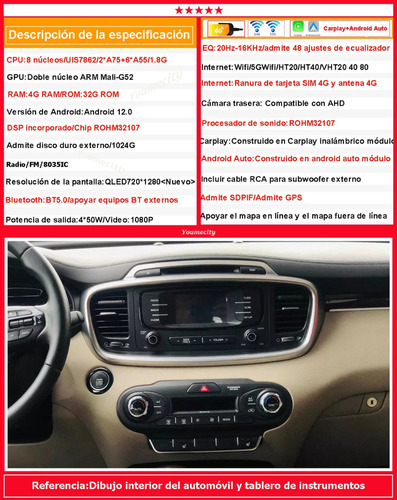 Auto Radio Estreo Android Gps Para Kia Sorento 2016-2018 Foto 5