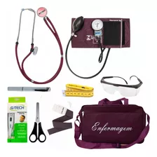 Kit Para Enfermagem Roxo Com Medidor De Pressão Pamed