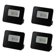 Pack X4 Reflector Led Proyector 10w Ja Luz Fria Exterior 