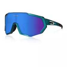 Lentes Deportivos Polarizados De Ciclismo Color Azul Mate