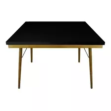 Mesa De Jantar Quadrada Pé Palito Retrô Madeira Mdf Sala