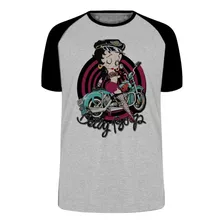 Camiseta Blusa Plus Size Davidson Betty Boop Moto Harley