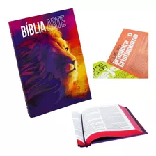 Bíblia Sagrada Slim Capa Dura Ilustrada Leão Arte Força Naa