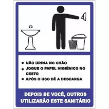 Placa Informações Banheiro Masculino Pvc 15cm X 20cm