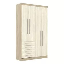 Guarda Roupa Master Modulado 4 Portas 4 Gavetas Luciane Cor Avela Rustico/areia