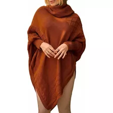 Casaco Frio Tricô Poncho Lindo Feminino Roupa Moda Inverno