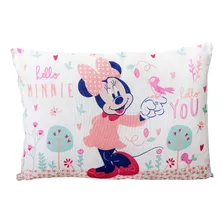 Travesseiro Bebe Minasrey Algodão Hello Minnie Disney Rosa